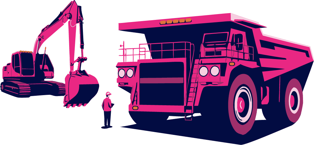 Illustration of heavy machinery transported by WeMoveX