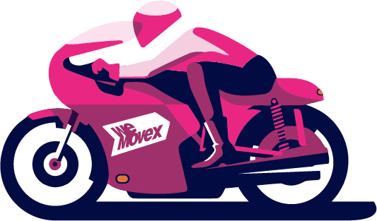 Illustration of a motorbike transported by WeMoveX